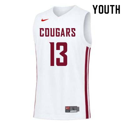 Youth #13 Jeff Pollard Washington State Cougars College Basketball Jerseys Sale-White